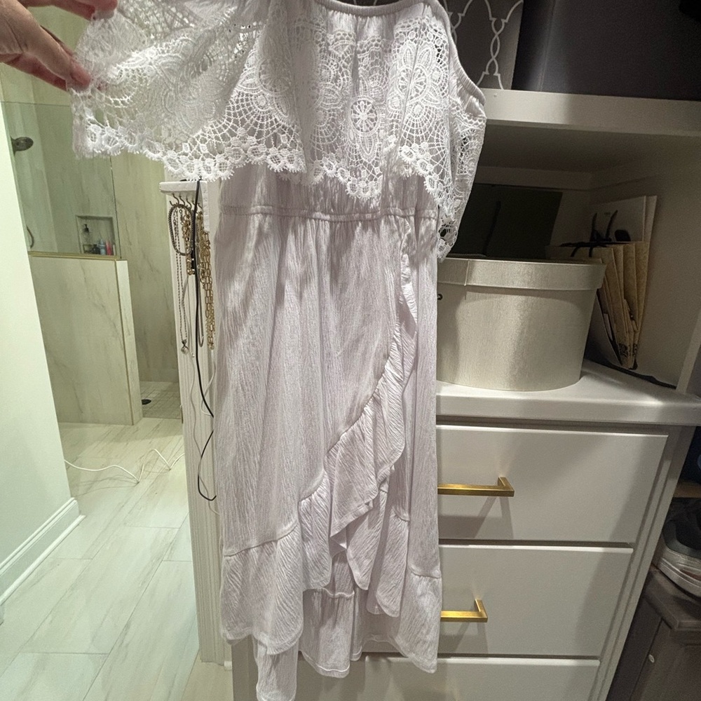 White Ruffled Tiered One Shoulder Sundress
